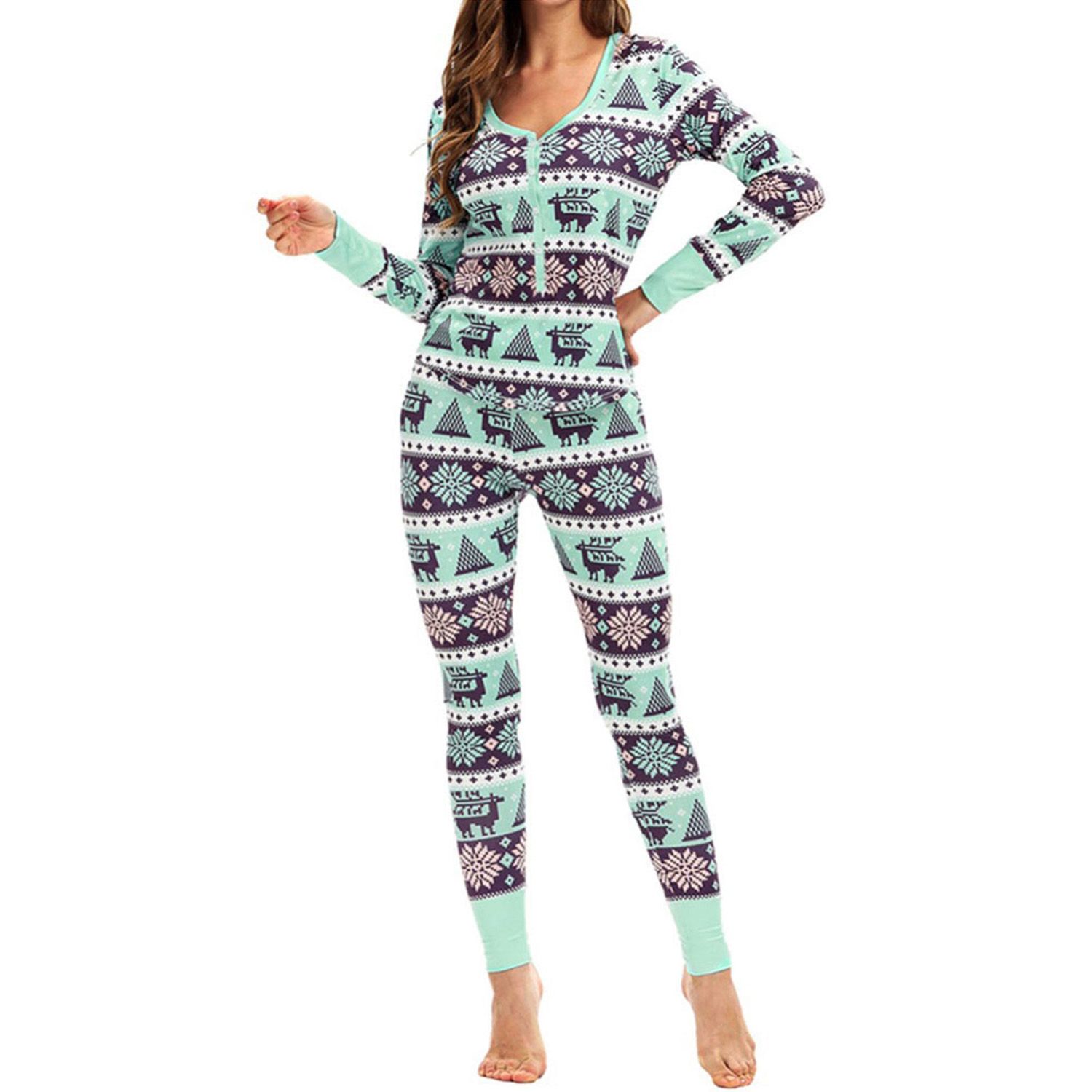 2 Pieces Suit Set, Women’ s Floral Print V-Neck Long Sleeve Top and Trousers, Light Blue/Red/Yellow