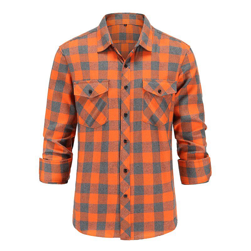 Casual Men Plaid Shirt Autumn Winter Flannel Shirt Men Dress Shirts Fashion Long Sleeve Slim Fit Chemise Homme Cotton Male Shirt