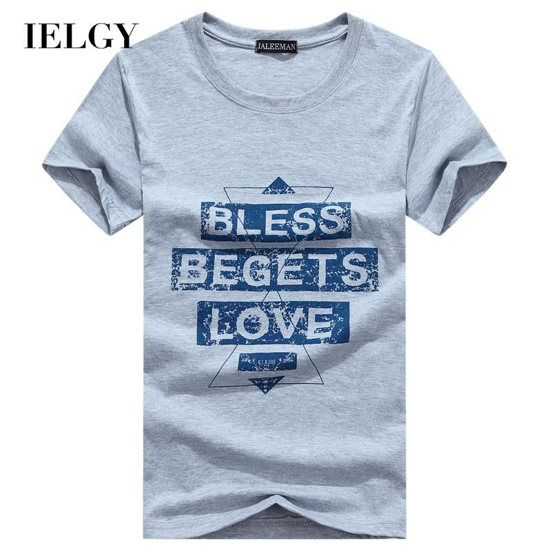 IELGY Trend Fitness Short sleeve Korean version Straight Casual Comfortable Men's T-shirt Letters Multi-color optional