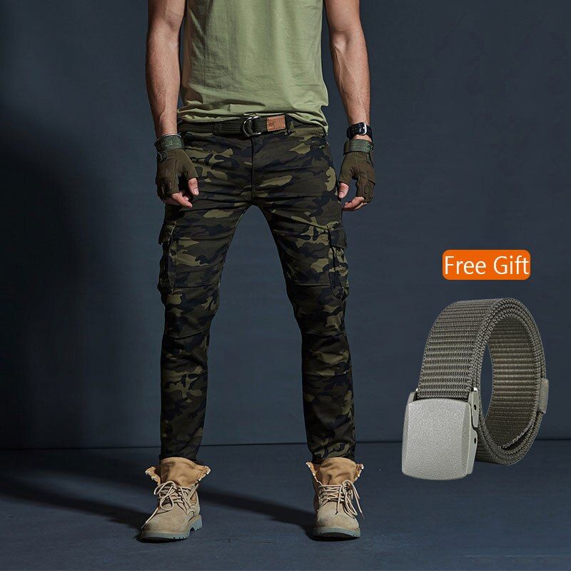 AKSR Men's Large Size Flexible Cargo Pantsckets  Tactical Pants Trousers Joggers Track Pants Overalls Men