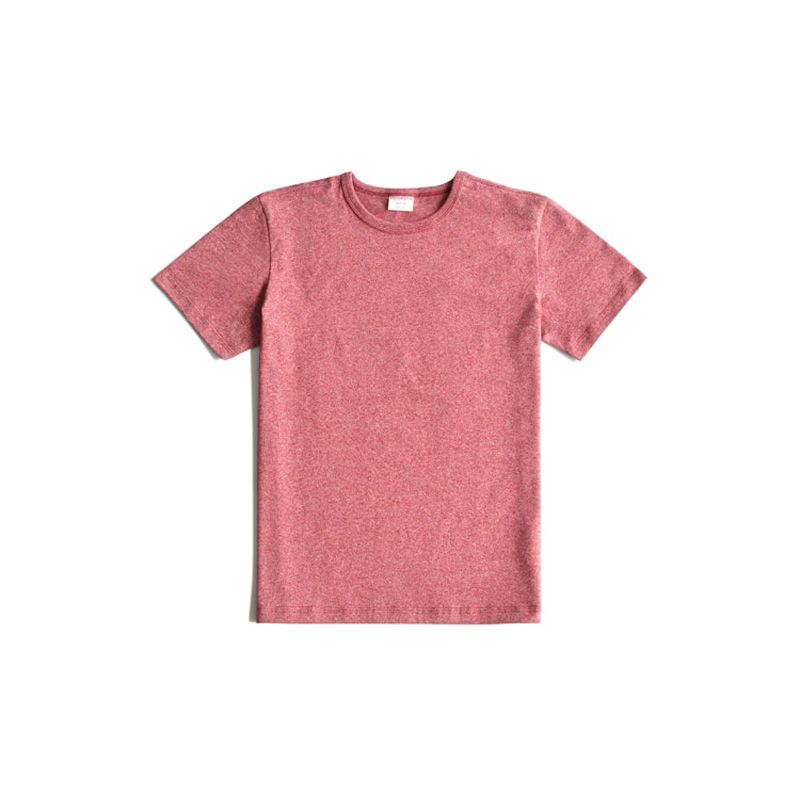 Three Needles Strengthen COLORED SPUN YARN T Shirt  Summer Men's Cotton Short Sleeve Pepper S T-shirt