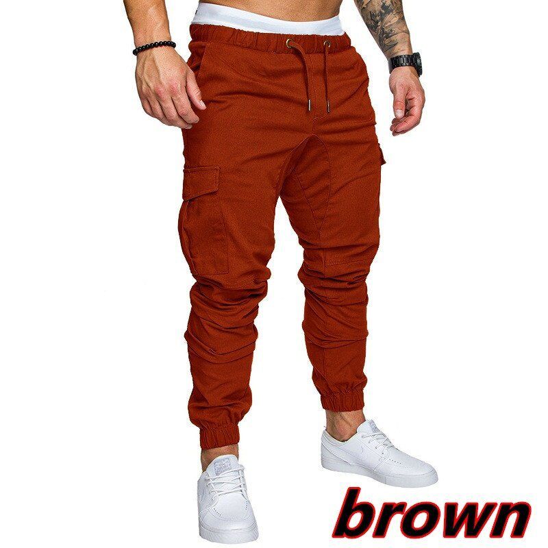 Men Cargo Pants Joggers Sweatpants Casual Male Sportswear Solid Multi-pocket Cargo Trousers  Hop Harem Pants