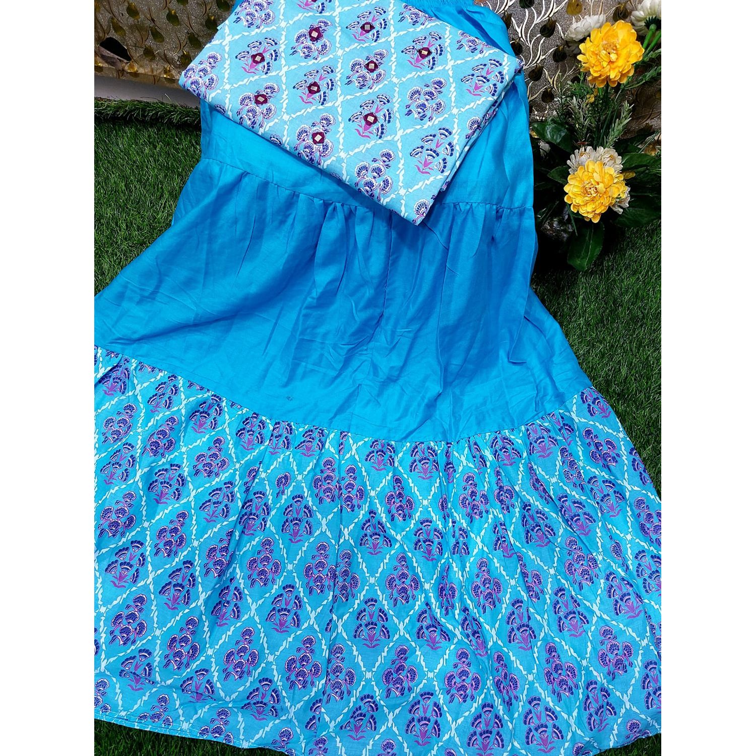 Exclusive skirit+kamiz doller skin print 2pice for women