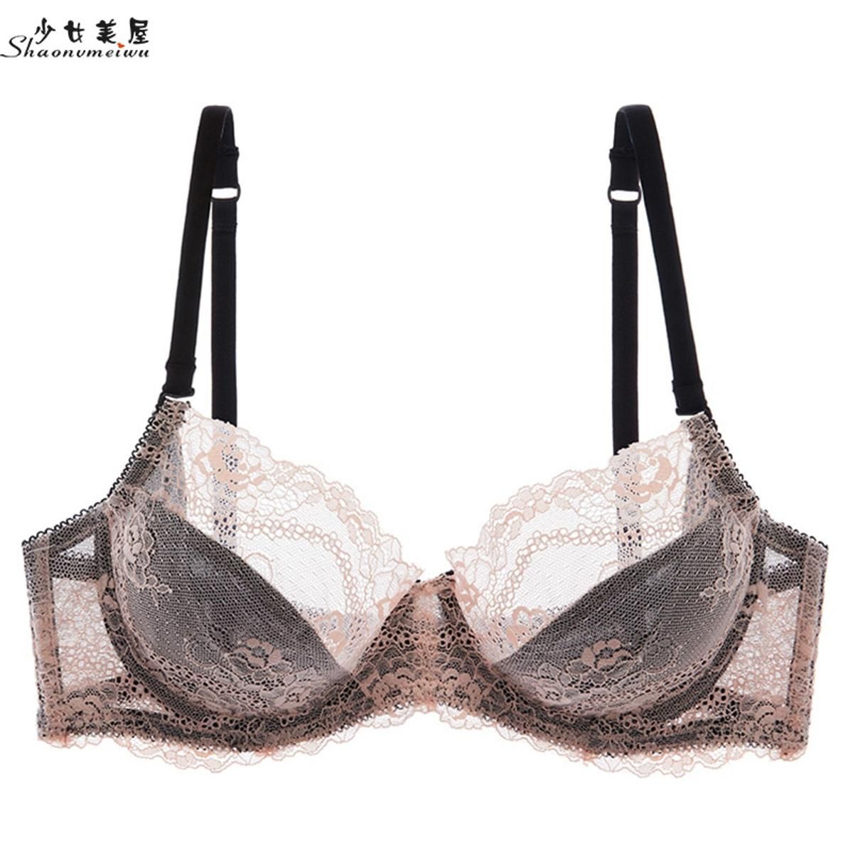 shaonvmeiwu Thin  lace net gauze ladies underwear bra without the sea thin touch cup autumn  style