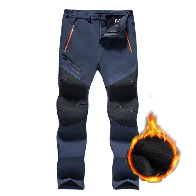 Men's Waterproof Outdoor Cargo Pants Camping Trekking Sport Casual Trousers Male Winter Warm Plus Velvet Soft  Hiking Pants