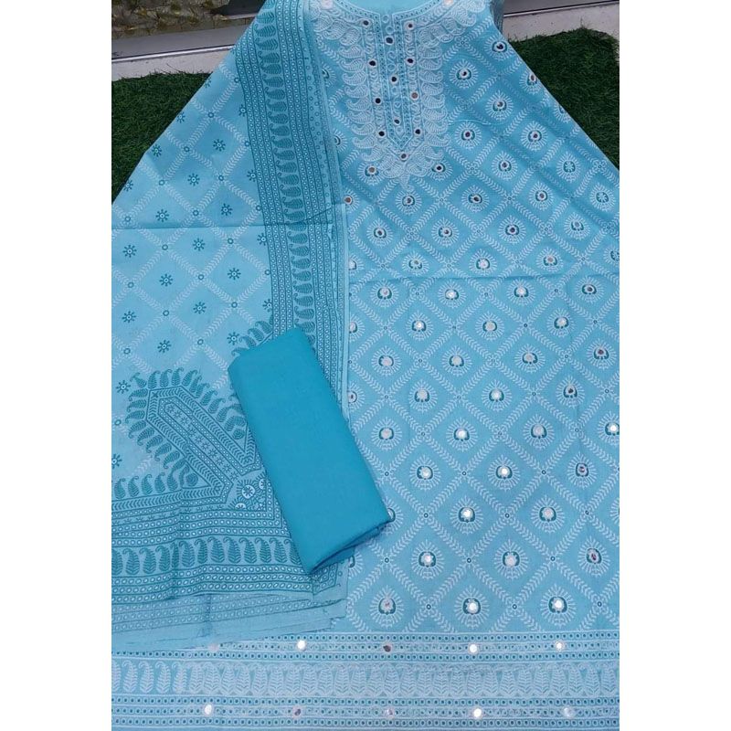 New Gorgeous Unstitched Cotton Screen Printed Salwar Kameez for Women 3 Piece