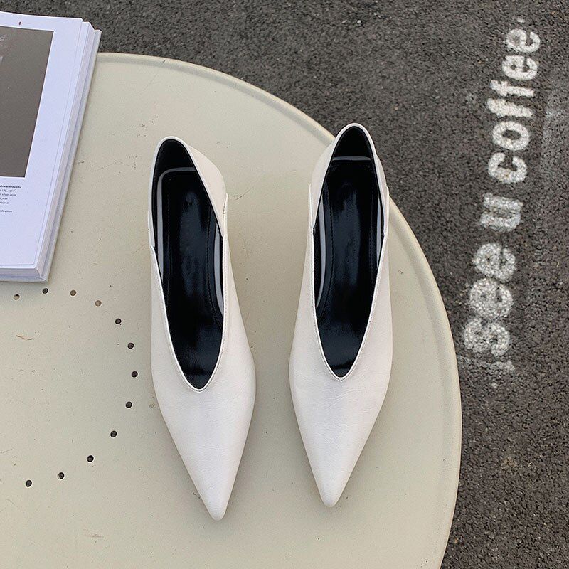 Big Size Women Pumps Thin Low Heels Sandals Shoes For Ladies Shallow Pointed Toe Heel Female Elegant Pumps Shoes
