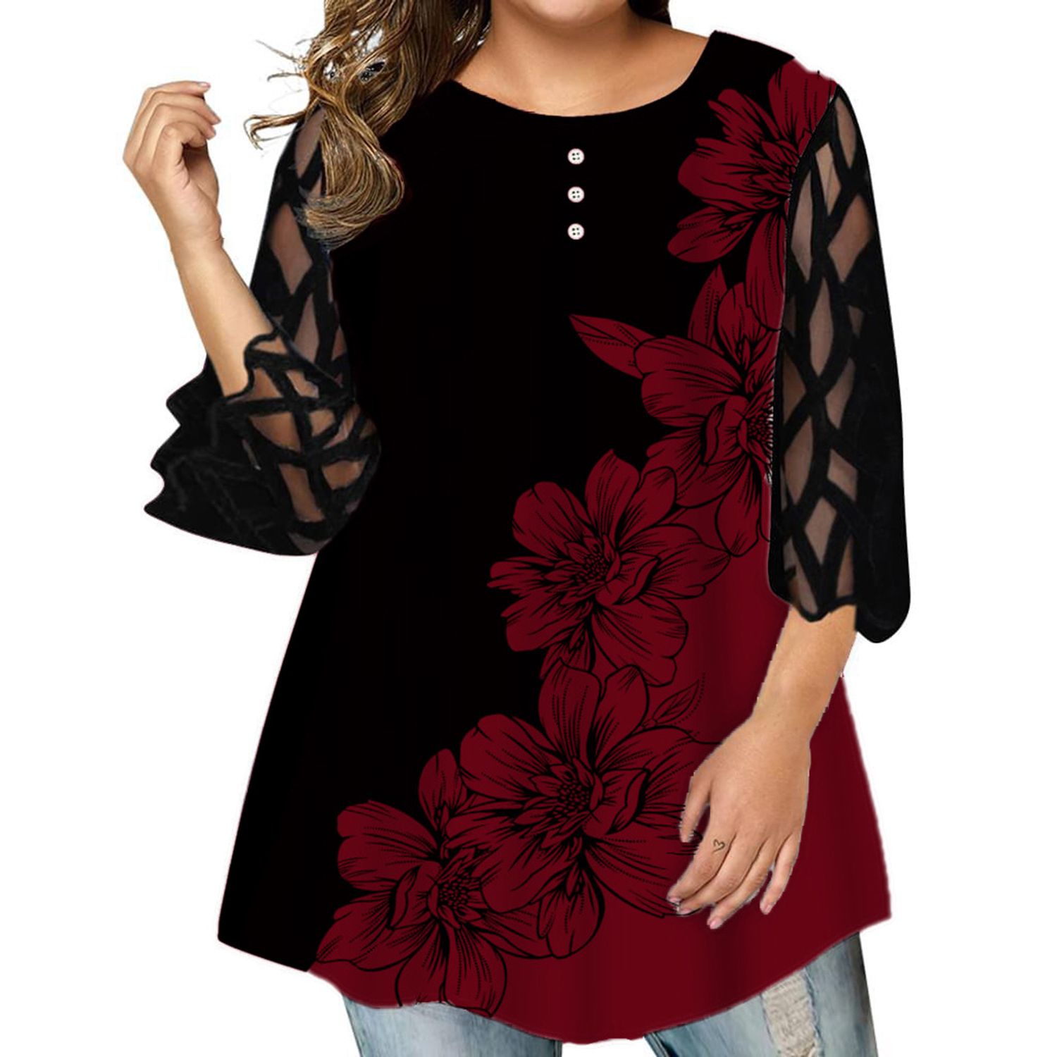 Women Shirt Patchwork Colorfast Spring Women Top