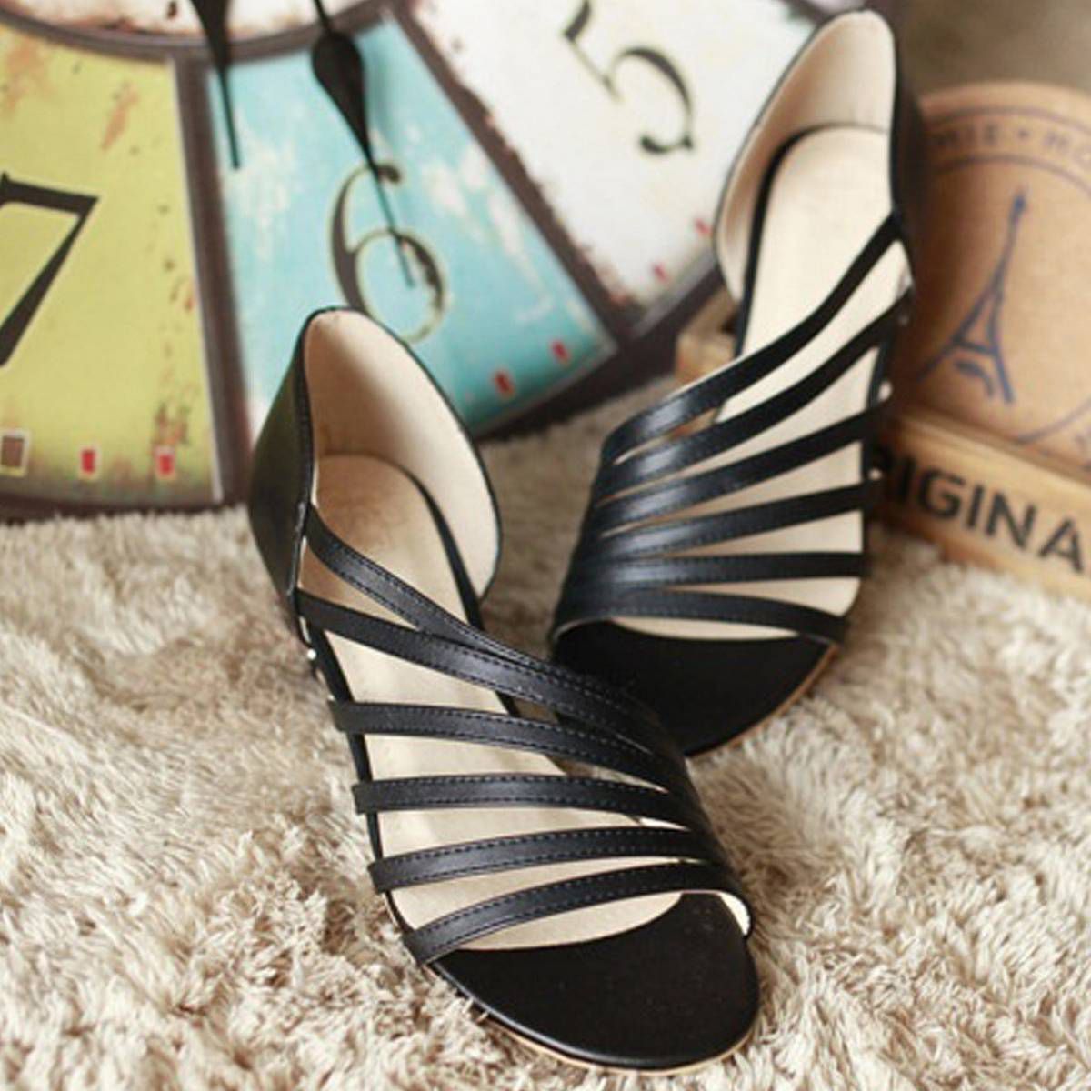 Shoes For Women New Casual Shoes ClearanceFashion Women's Wedges Sandals Open-Toe Slip-On Wild Ladies Casual Beach Shoes