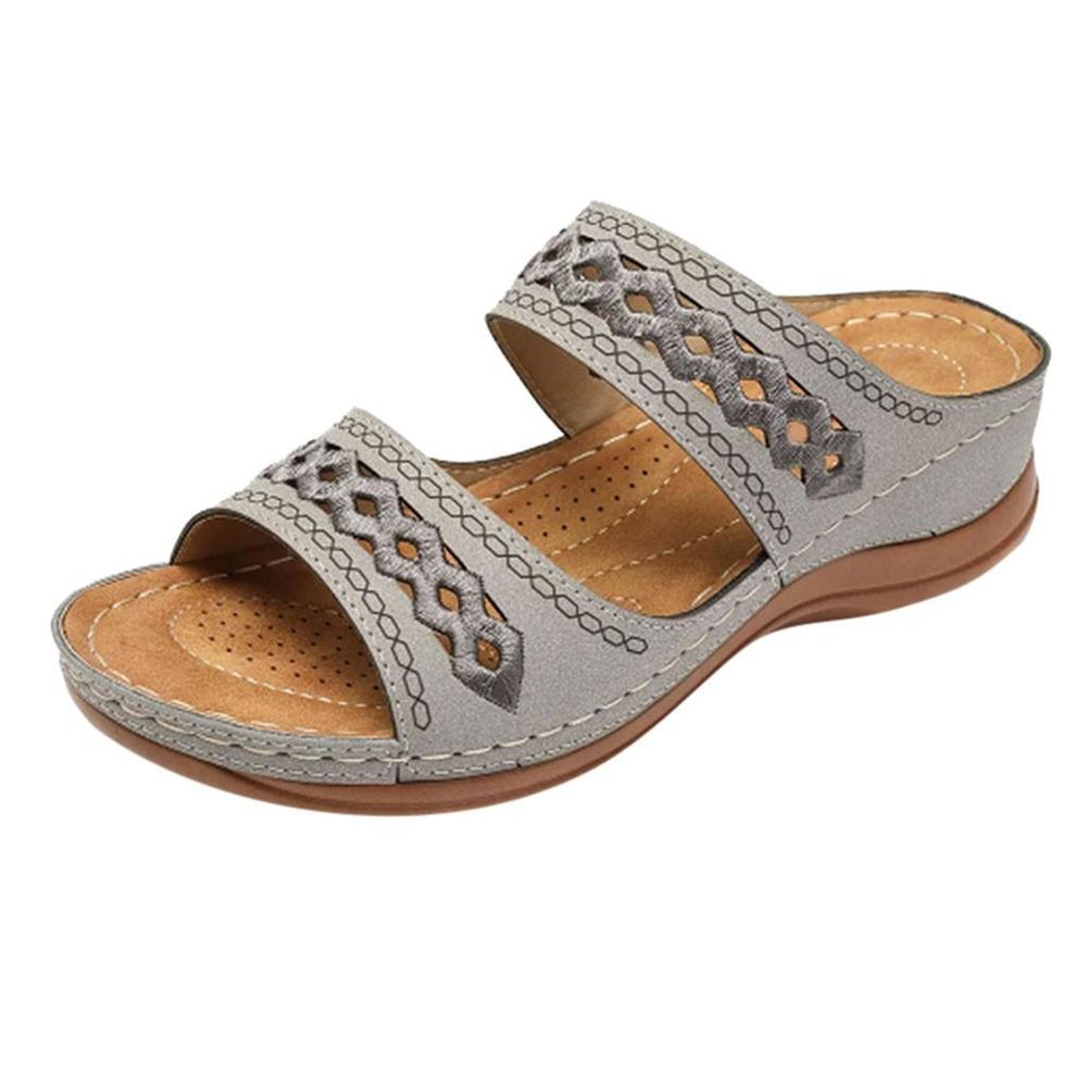 Women Ladies Girls Comfortable Ankle Hollow Peep ToeSandalsSoft SlipperShoes Ready Stock