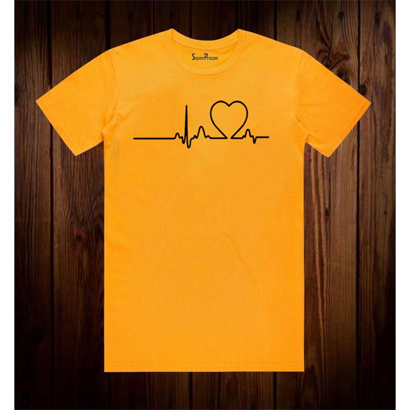 Heart Beat Design Stylish Soft T-Shirt