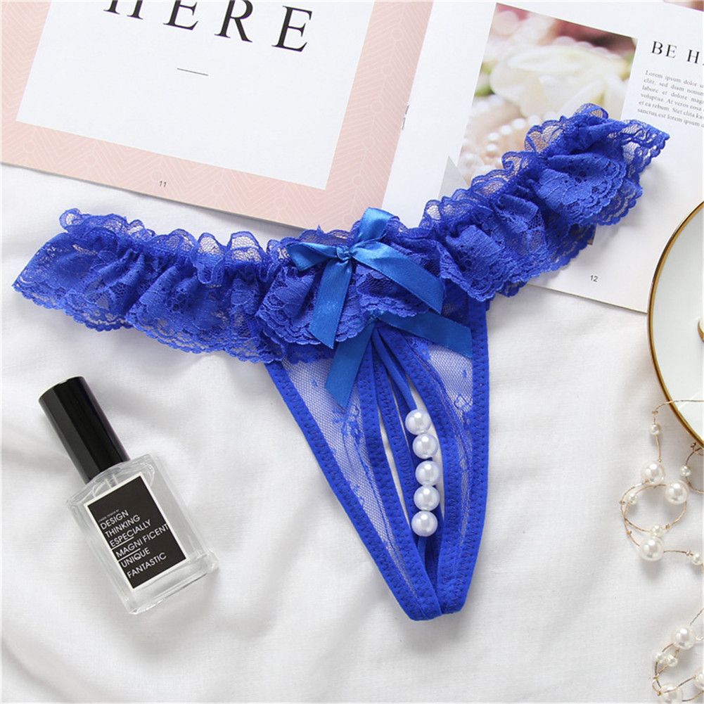 Yfashion Women's Underpants Lace  Pearl ransparent  Low-waist    hong color