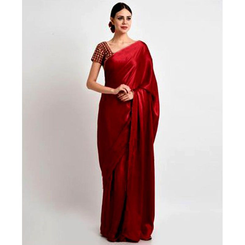 Japani Silk Sharee For Women - Light Maroon