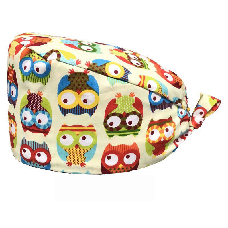 Scrub Nurse Hat Surgicals Cap Floral Bouffant Cap Fashion Multicolor Nurse Scrub Cap Adjustable Bandage Turban