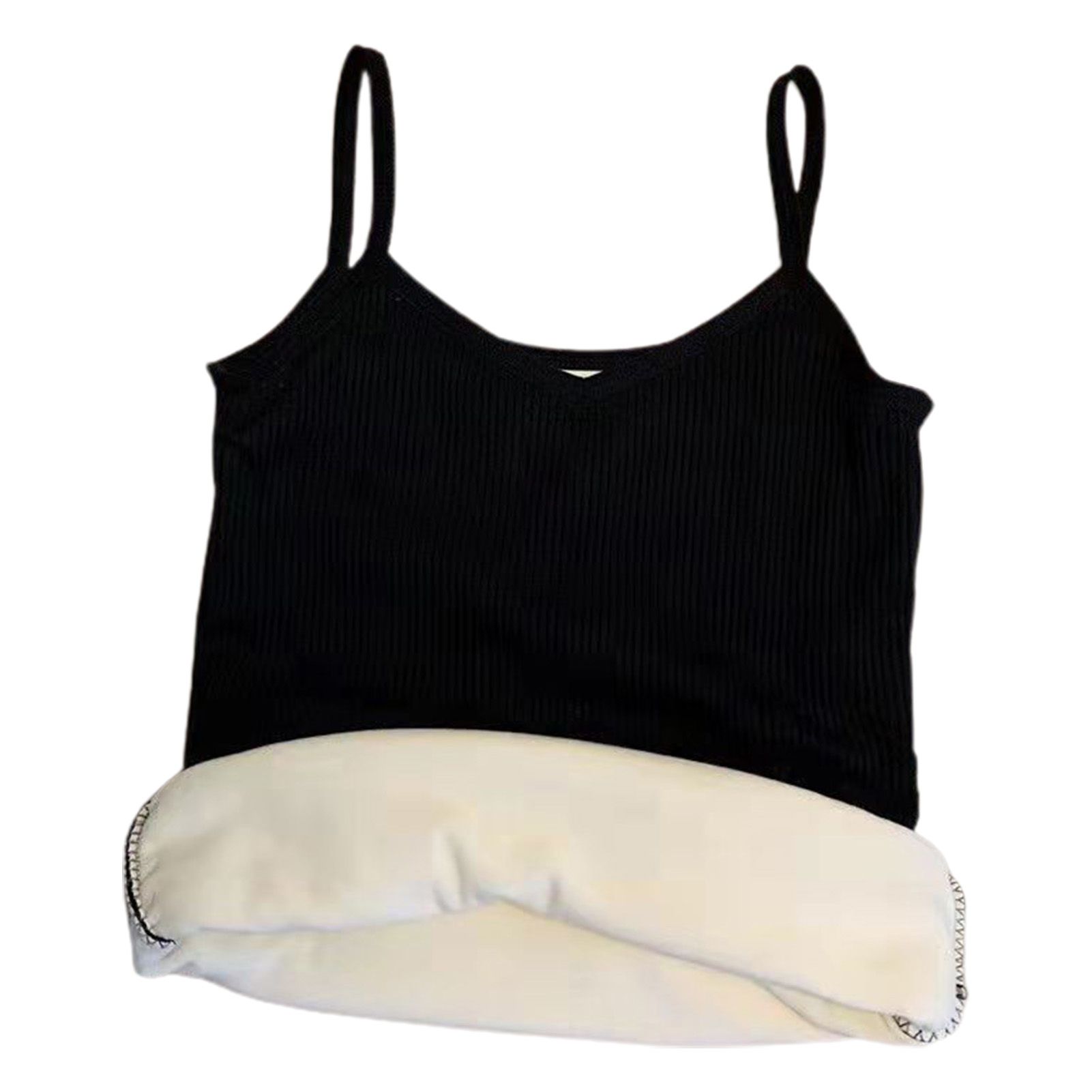 Camisole Top Sleeveless Fleece Lining Solid Color Knitting Top