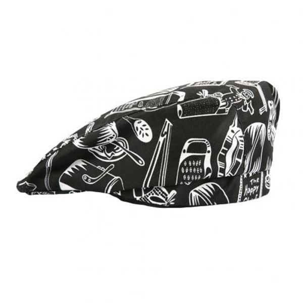 Durable Strip Grid Print Unisex Beret Hat Chef Catering Cook Skull Cap