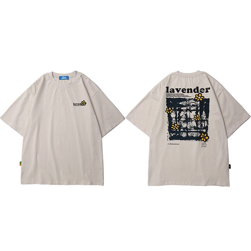 2021 Men Hop T Shirt Streetwear Harajuku Floral T-Shirt Oversize Summer Short Sleeve Tshirt Loose Cotton Tops Tees HipHop