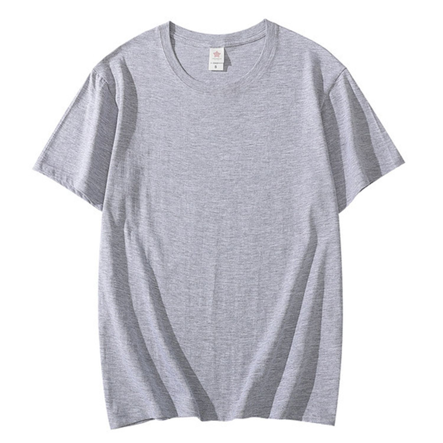Men Loose T-shirt Minimalist Solid Color Short Sleeve Oversized T-shirt Summer Wear