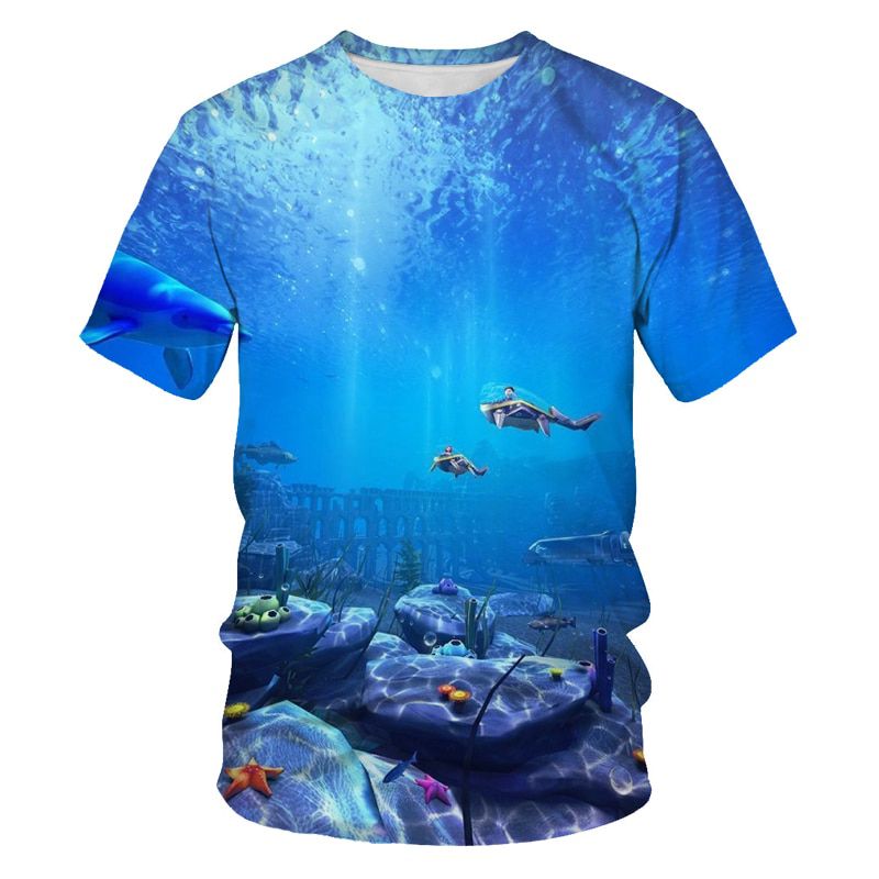 Dive into tsea Underwater T shirts Diving Fish Men Women Casual Fashion Tshirt Short Sleeve Streetwear Tees Top Clothes