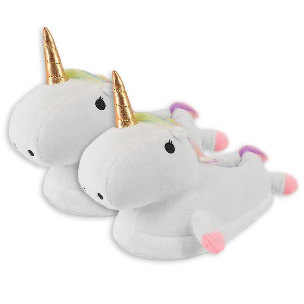 Winter Plush Slippers with Lovely Unicorn-Shape Comfortable Indoor Home Shoes