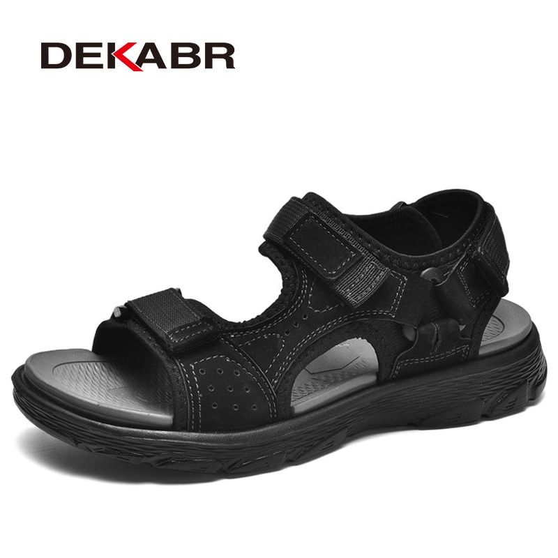 DEKABR Summer Men Casual Beach Outdoor Water Shoes Breathable Trekking Fashion Sandals Fishing  Leather Leisure Shoes