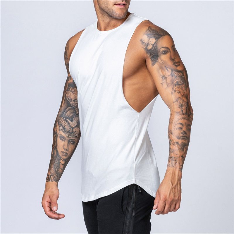 Fashion Workout Gym Mens TaTop Vest Muscle Sleeveless Srtswear Shirt Stringer Clothing Bodybuilding Singlets Cotton Fitness