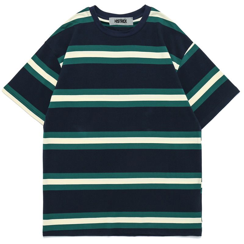 HISTREX Quality 33 Colors Stripe 100% Cotton 200g Men T Shirt Summer T-shirt Top Vintage  Tshirt Man 49268#