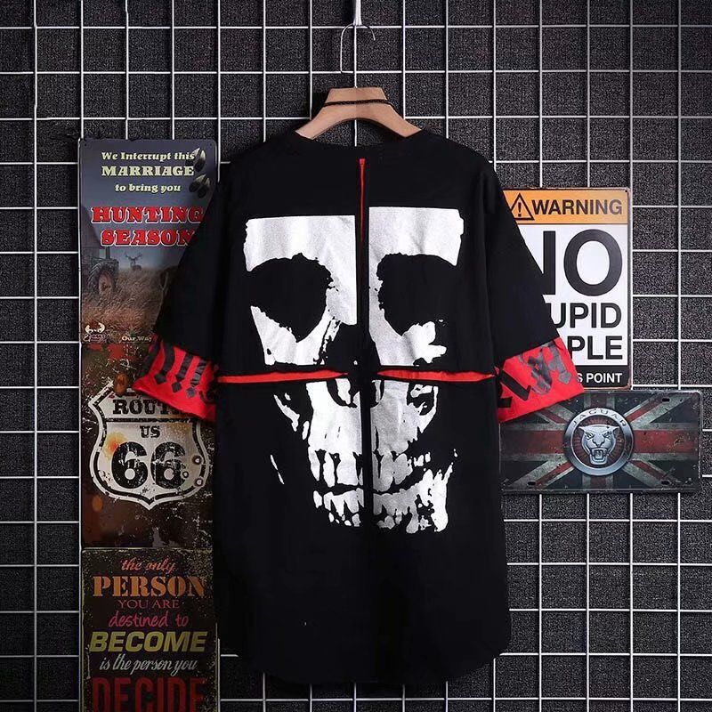 Idopy Korean Fashion Men`s Street Style Lace Punk Gothic Pullover Designer Steampunk Hem  Hop Sweatshirts Shirts Tees