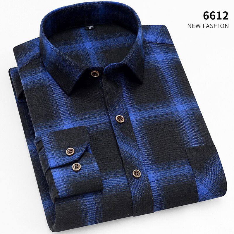 2021 Fall New Business Casual Men's Plaid Shirt Brand High Quality Male Office Red Black Checkered Long Sleeve Shirts ​Clothes