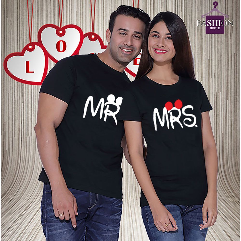 2ps Couples Special Valentines Cotton Combo Short sleeve  T-Shirt  Collection By Fashion Booth (Mr & Mr's)
