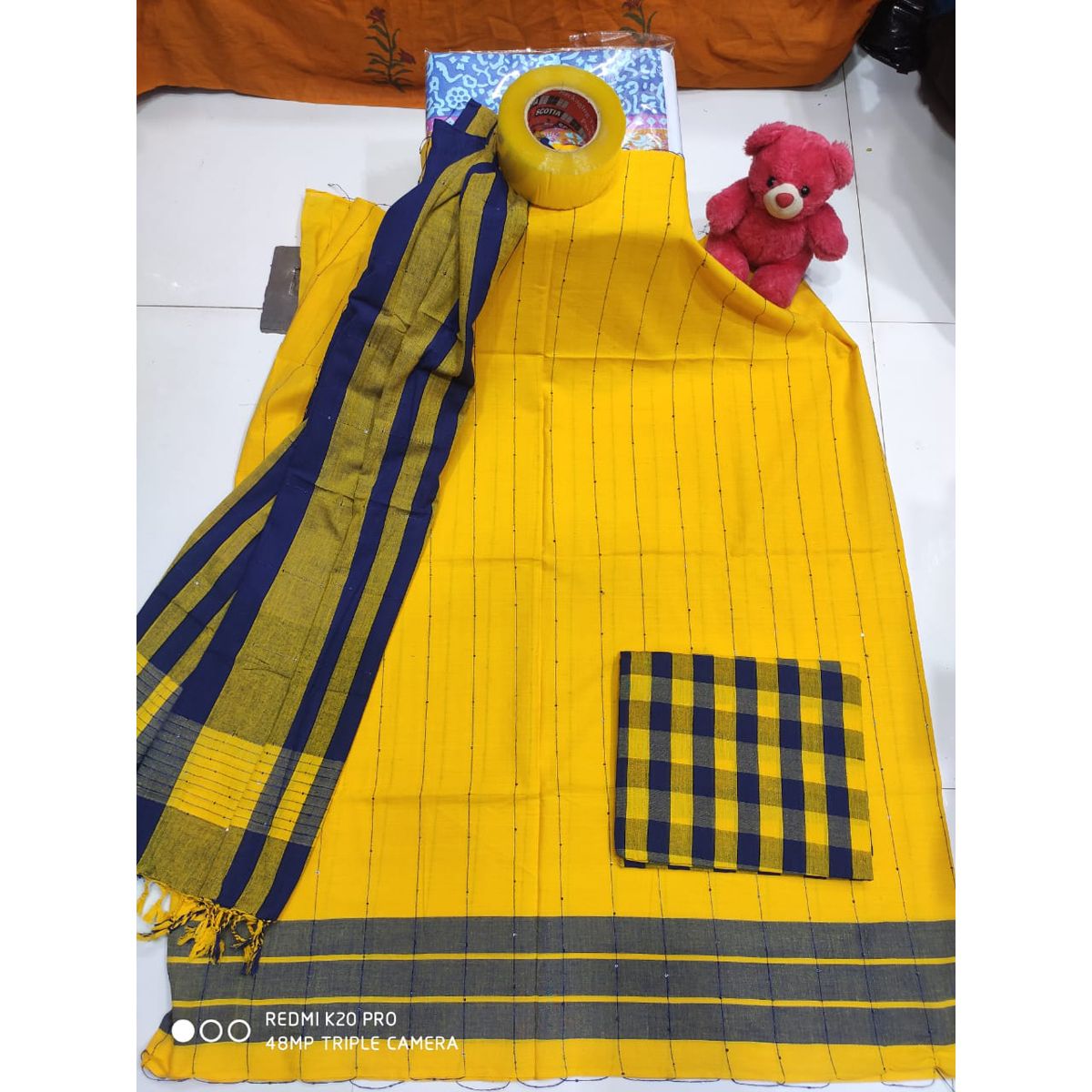Cotton Siquns Taat Three Piece (সিকুইন্স তাঁত  থ্রী পিস )
