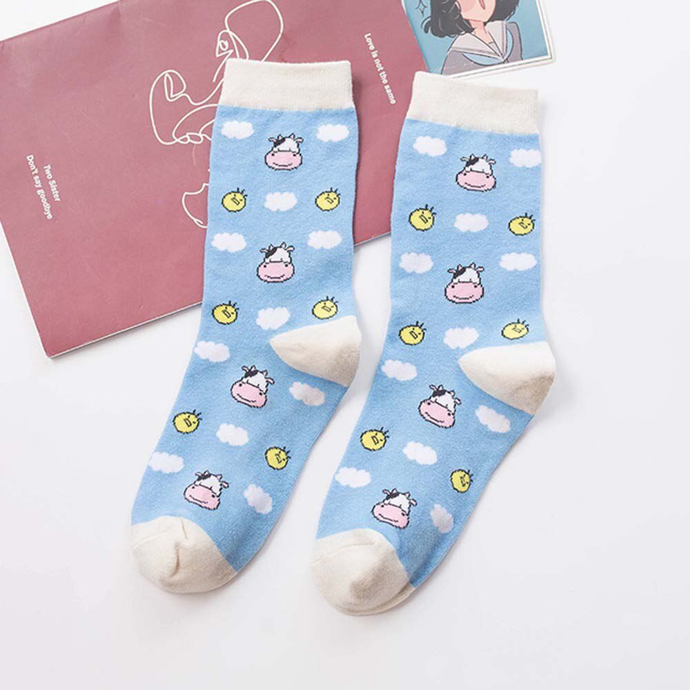 1 Pair Cute Small Animal Cartoon Socks Spring Autumn Cotton Casual Socks With Prints little piggy chausette femme