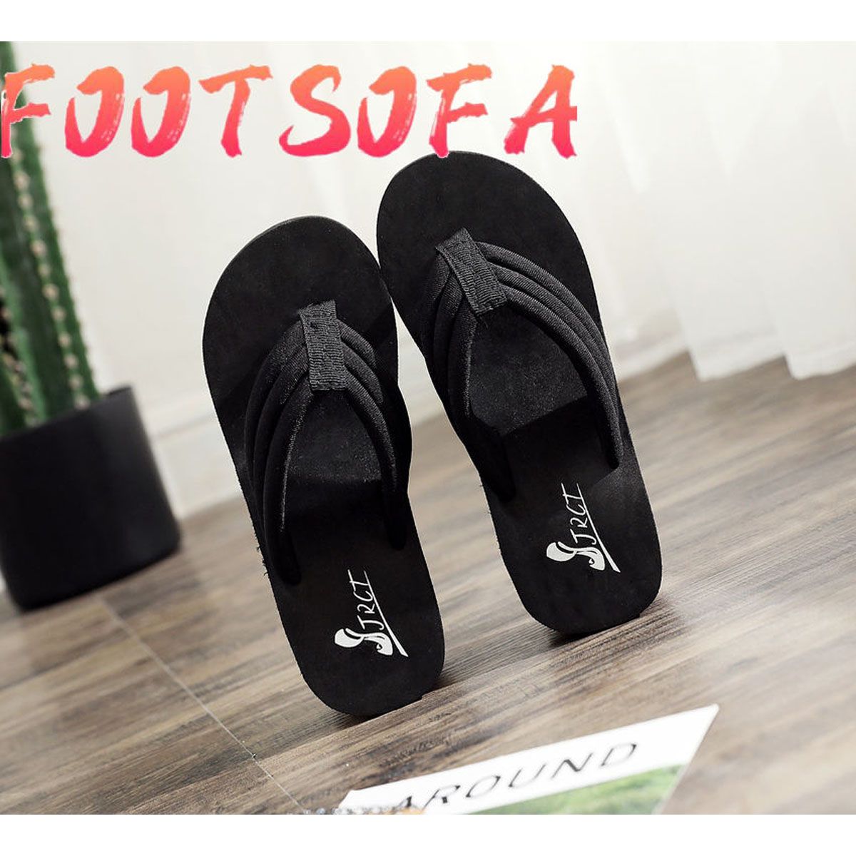 Woman Summer New High Heel Slippers Handmade Daisy Flowers Flip Flops Ladies Casual Non-Slip Slope Heel Beach Shoes