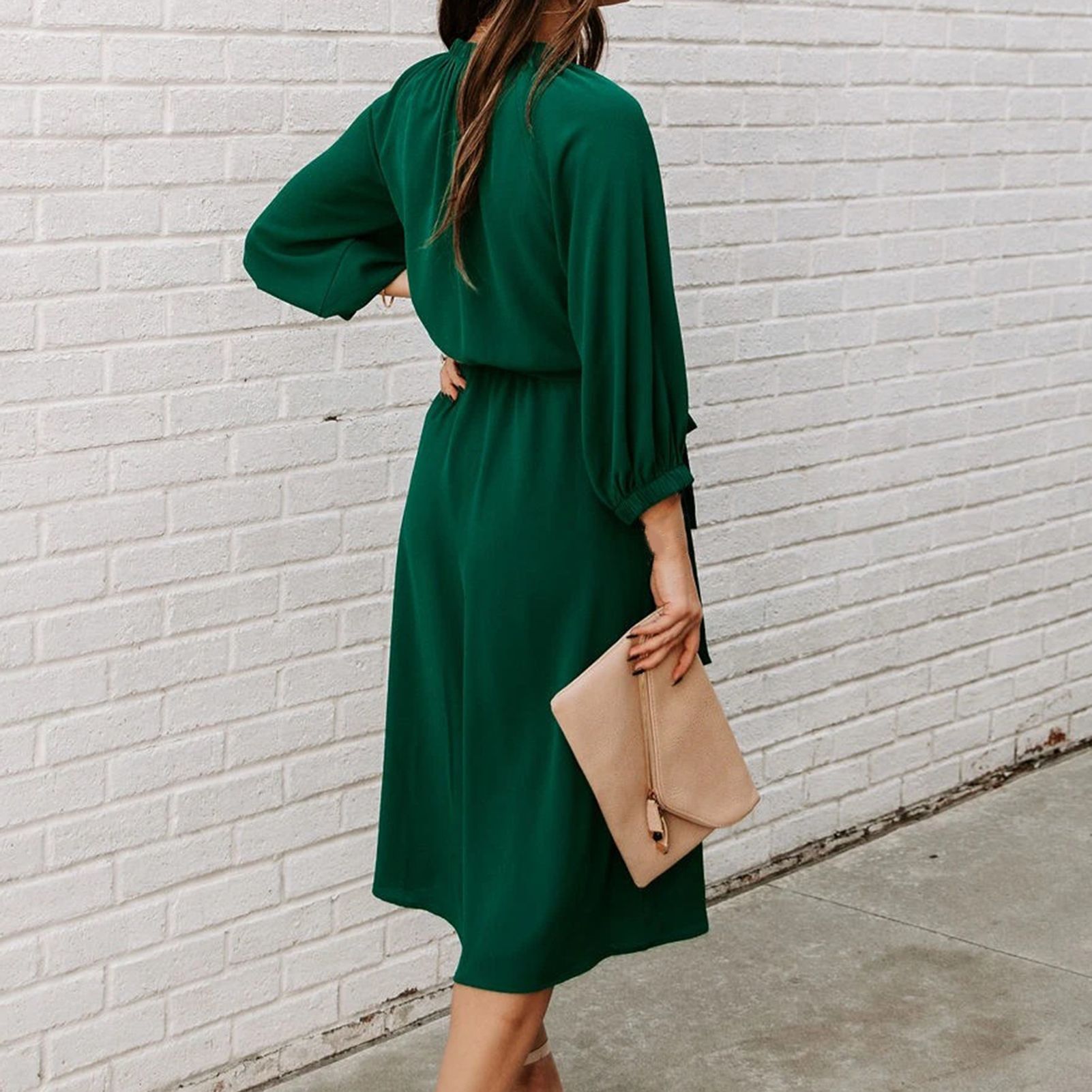 Lady Dress Solid Color Wear-resistant Lady Dress