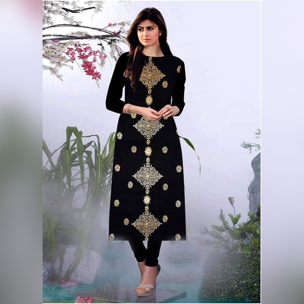 Unstitched Block Print Salwar Kameez - 3 Pice Dress - 3 Pice Dress
