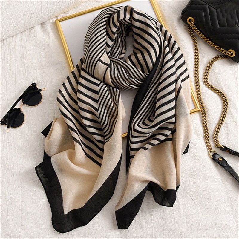 Luxury Brand 2021 Women Cotton Scarf Large Shawls Pashmina Hijab Foulard Echarpe Print Lady Beach Stole Head Scarves