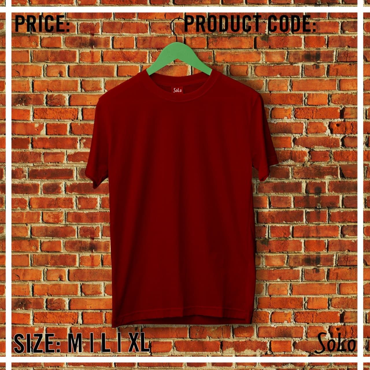 Solo Cotton Half Sleeve Trendy Casual T-Shirt For Men's Style (Maroon Color)