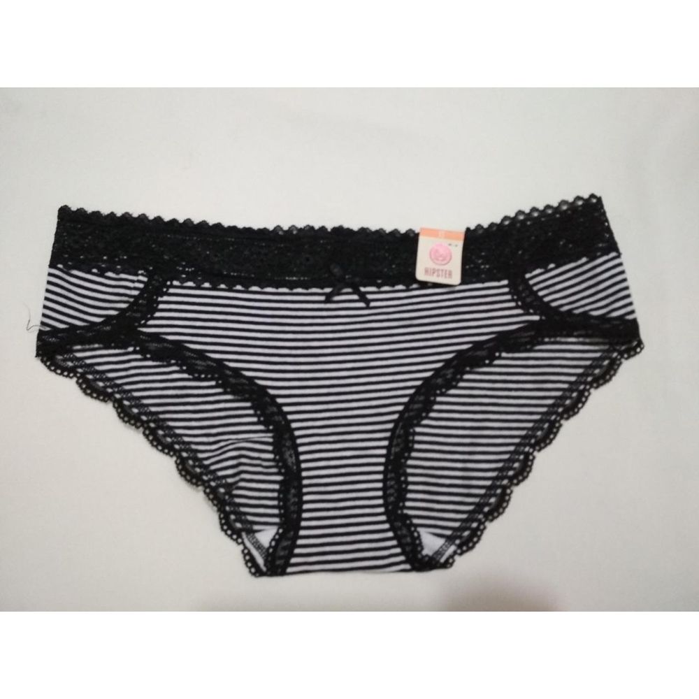 Women Cotton Lace Panty (Stripped)