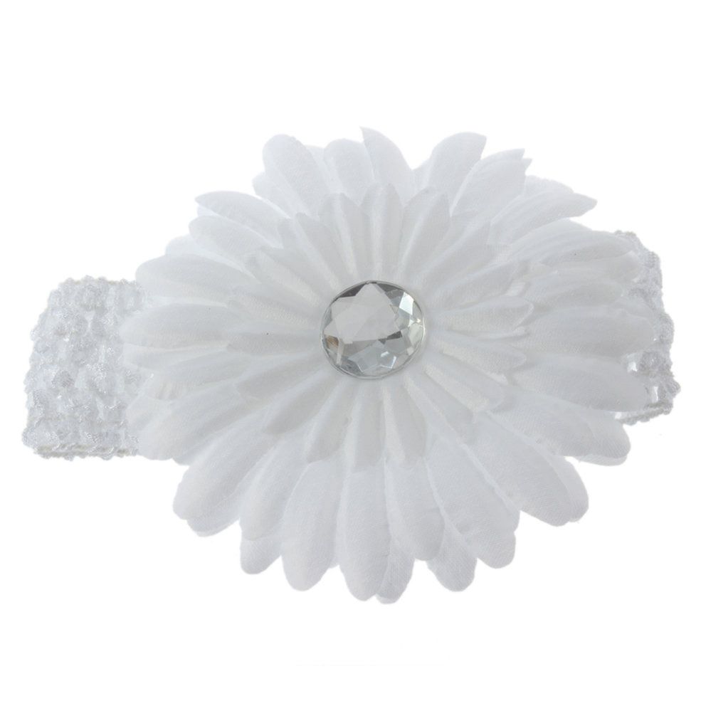 Baby Girl Crystal Daisy Peony Flower Hair Clip + Ct Headband Hairwear
