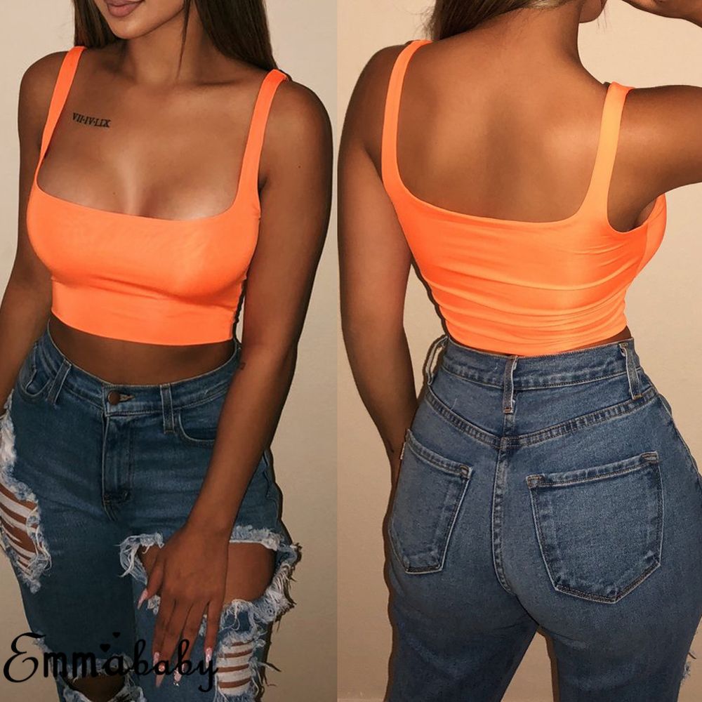 Women Tank Top Bustier Bra Vest Crop Top Bralette Blouse Singlet T-Shirt