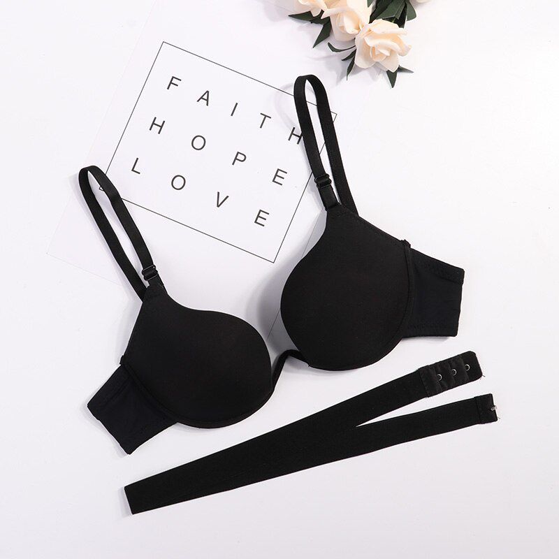 Japanese Style Deep V Push Up Bra Strapless Underwire Underwear Women  Soutien Gorge Thin Half Cup Lingeries Beauty