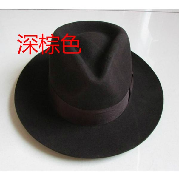 Wool Fedora Hat Uni Felt Fedoras Hats  Fashion Trilby Hats Popular Headwear Wool Fedora Trilby Hats Man's Cap  B-8130
