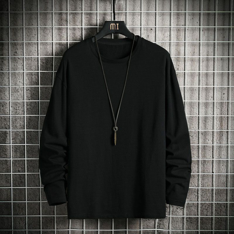 Black Full Sleeve Cotton T-Shirt