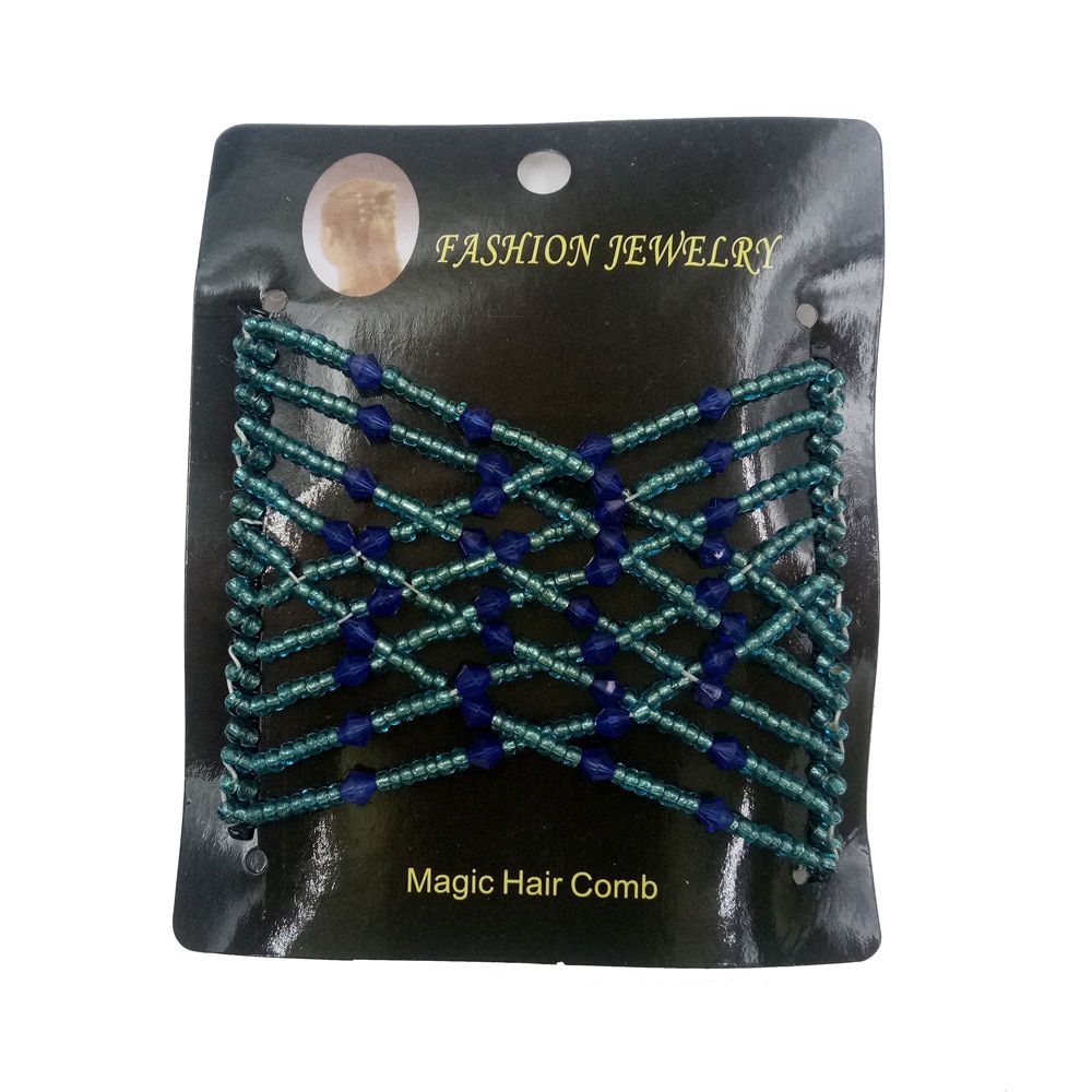 1 Pc Hot Magic Hair Comb Ladies Bead Stretchy Women Hair Combs Professional Double Magic Slide Metal Comb Clip Hair Pins