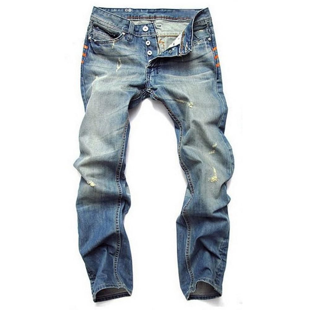 New Fashion Hole Jeans Men Long Trousers skinny ripped distressed jeans masculino Denim Pants Plus Size 42 dsq Jeans