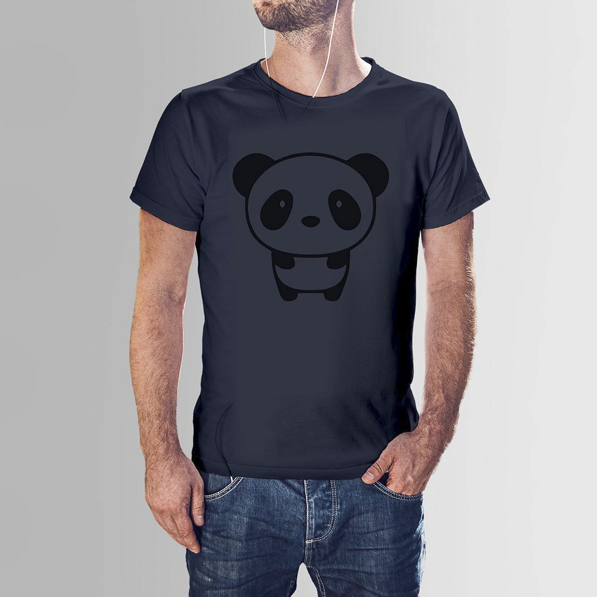 Navy Blue Cotton Sad Panda HNH  T-shirt For Men