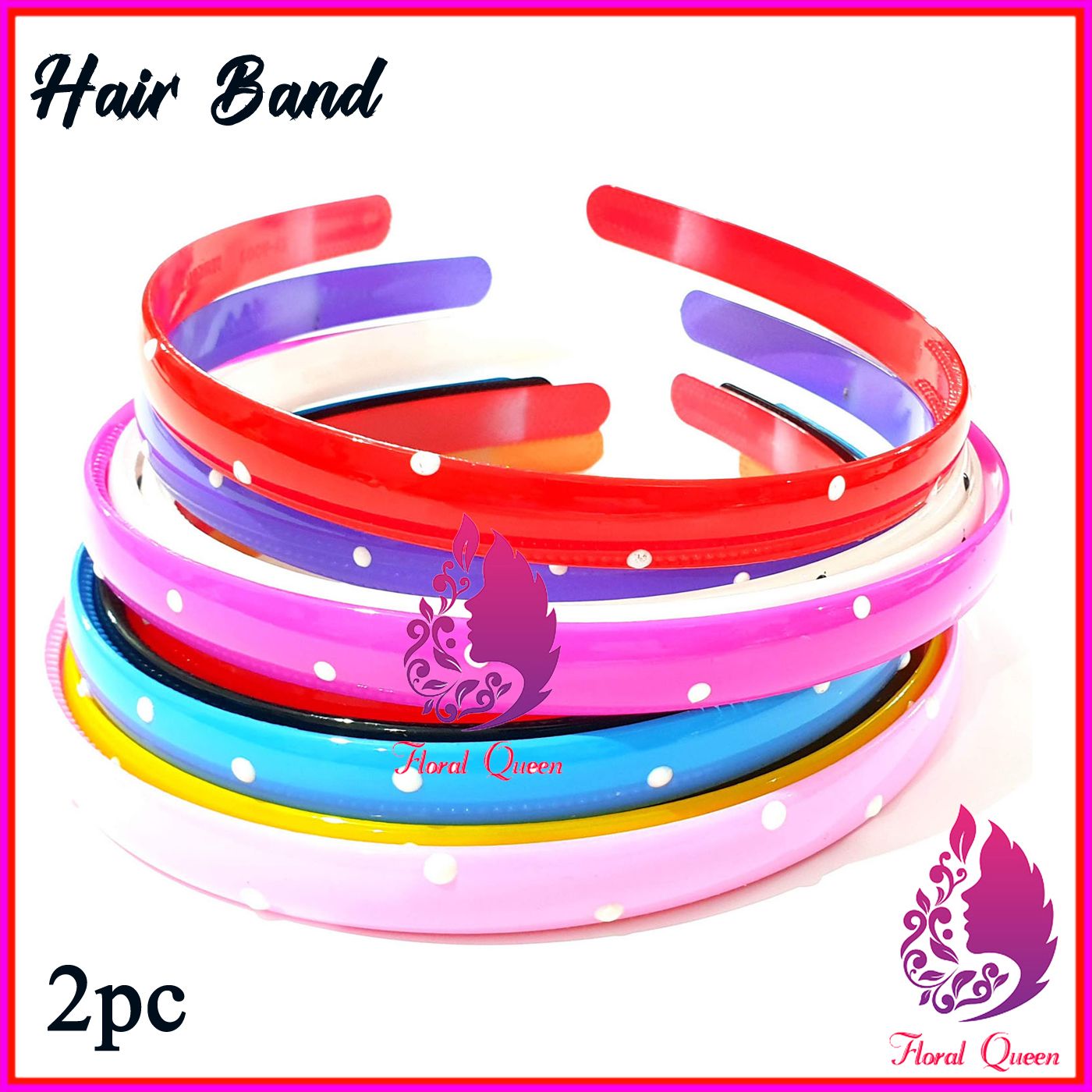 Plastic Hair band For girls & Women - Muilticolor - 2pc