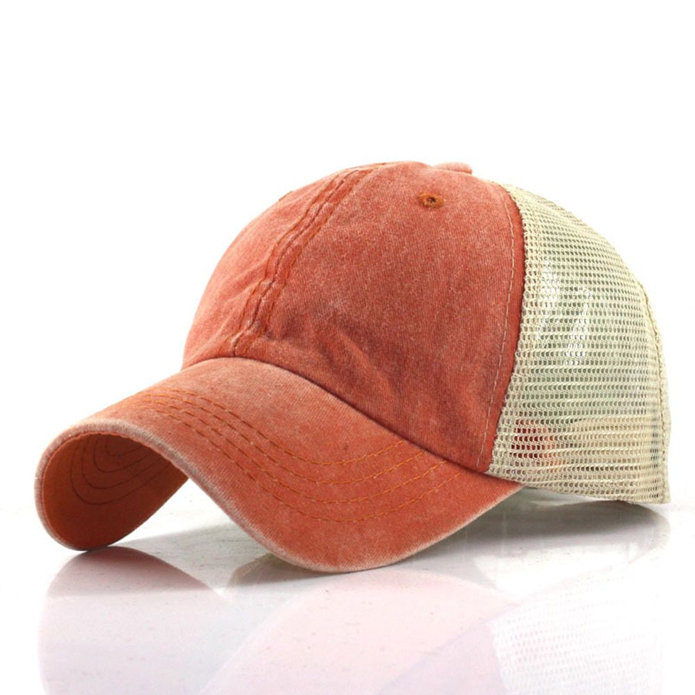 FS Summer Orange Trucker Cap With Mesh Breathable Caps Men Streetwear Snapback Hip Hop Hat Bone Casquette Femme