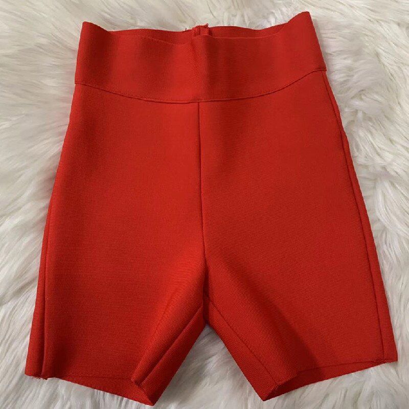 Bandage Shorts White Black Grey Bandage Short Pants High Waist Top Rayon Vintage Vestios
