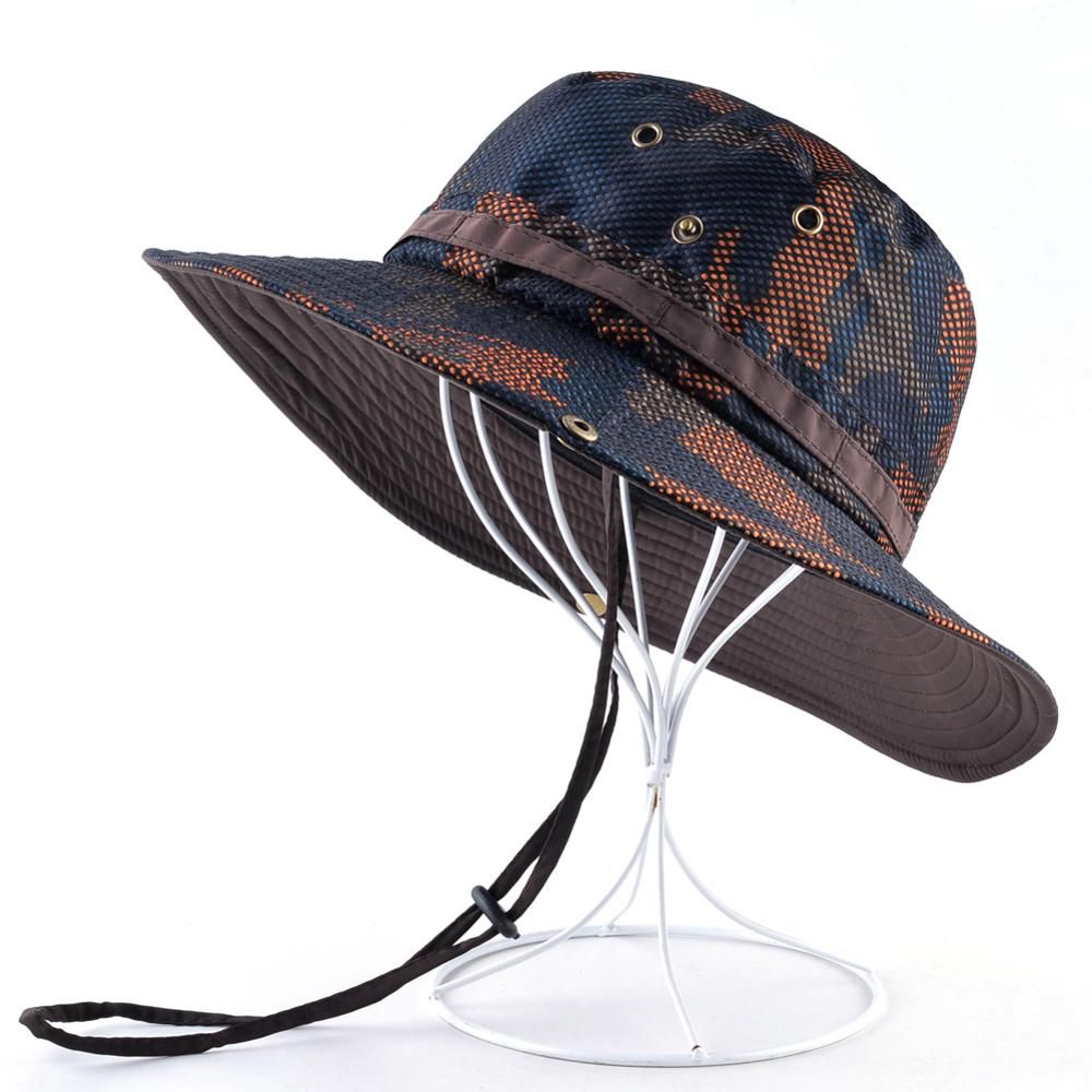 Solid color sun hats for men Outdoor Fishing cap Wide Brim Anti-UV beach caps women Bucket hat Summer bone gorros